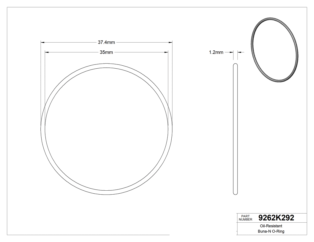 Technical drawing - 9262K292